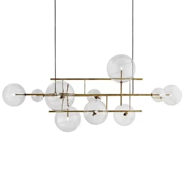 Wisząca lampa molekułowa CHARM ST-9757P-L Step bubbles metal szkło złota