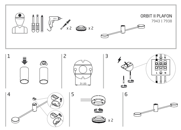 Plafon LAMPA loftowa ORBIT 7938 Nowodvorski salonowy kinkiet molekuły sticks białe