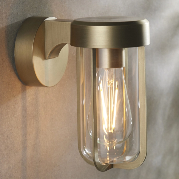 Ścienna lampa L&-192855 Light& tarasowa tuba szklana IP44 złota