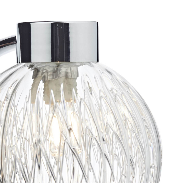 Lampa ścienna do salonu Yasmin YAS0750 szklana przezroczysta chrom