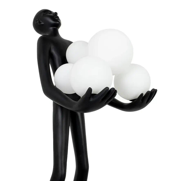 Designerska lampa stojąca HUMAN MSE1501100514 człowiek kule białe czarne