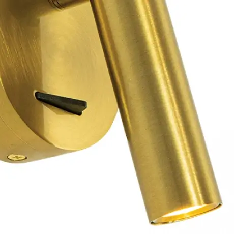 Nocna naścienna lampka H48-G LED 3W 3000K do czytania do sypialni złota