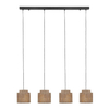 Wielopunktowa lampa wisząca SMILLA 366800436 boho z juty beżowa czarna