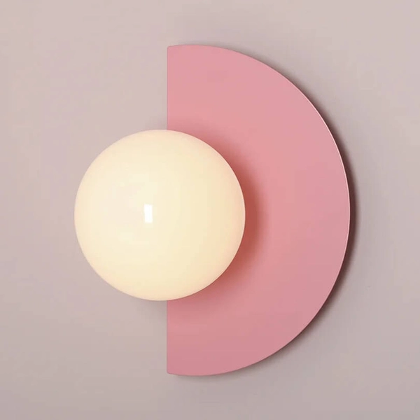 Lampa ścienna metalowa LOOP 1125C18 Aldex okrągła szklana różowa