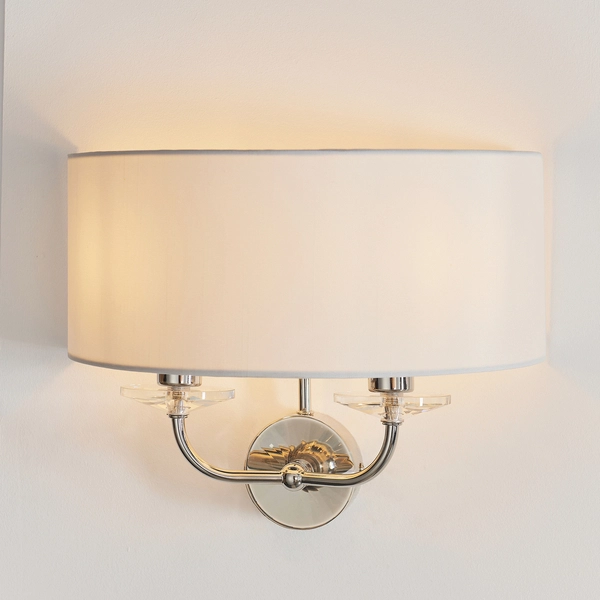 Lampa ścienna z abażurem hampton ecru nikiel Nixon OUTLET