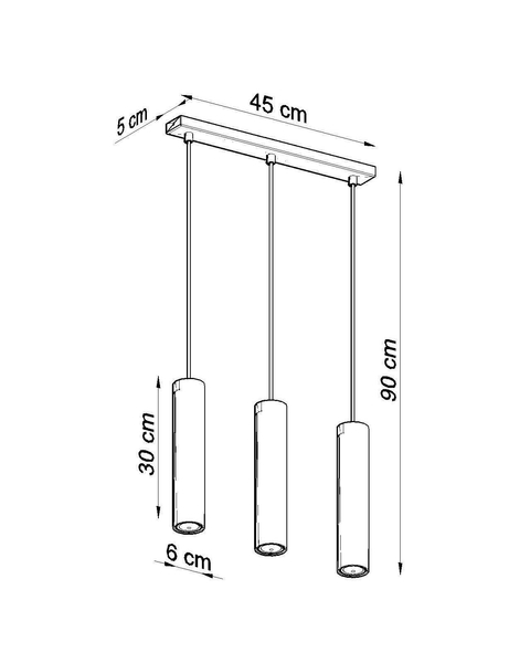 LAMPA wisząca SL.0325 metalowa OPRAWA zwis tuby białe