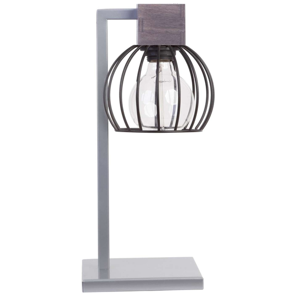 LAMPA stołowa MILAN 50120 Sigma stojąca LAMPKA biurkowa klatka druciana drewno brązowa