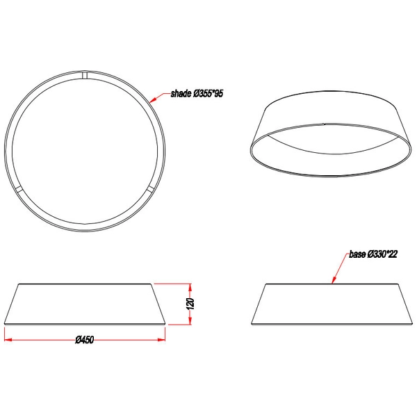 LAMPA sufitowa PONTS R62871879 RL Light abażurowa OPRAWA plafon LED 18W 3000K okrągły czarny