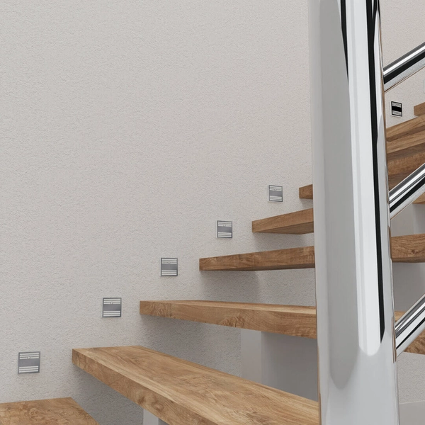 Naścienna lampa Pepers EKS1473 LED 0,6W 4000K przyschodowa biały srebrny