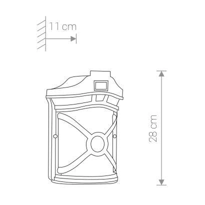 Ścienna LAMPA zewnętrzna DON 4687 Nowodvorski klasyczna OPRAWA ogrodowa metalowa IP44 brązowa