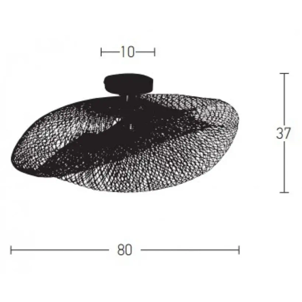 Sufitowy plafon ażurowy 19109 bambusowy do przedpokoju czarny