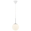 Wisząca lampa szklana kula CAFE 39563001 do salonu biały srebrny