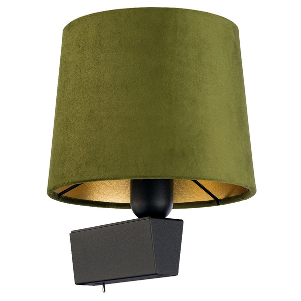LAMPA ścienna CHILLIN 8198 Nowodvorski abażurowa OPRAWA klasyczny kinkiet zielony złoty czarny