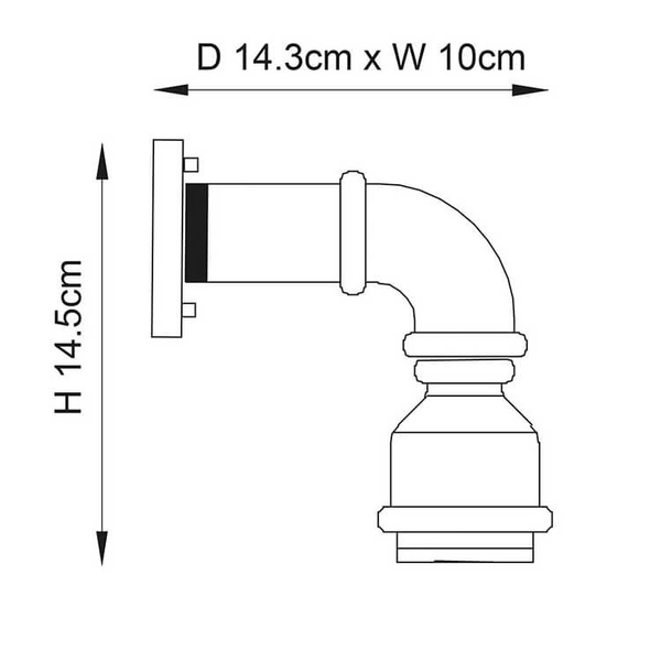 Ścienna lampa loftowa Pipe 78765 rura postarzana cyna