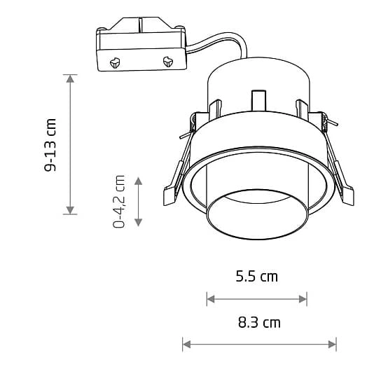 Sufitowa lampa podtynkowa Mono Slide 10798 Nowodvorski punktowa biała złota