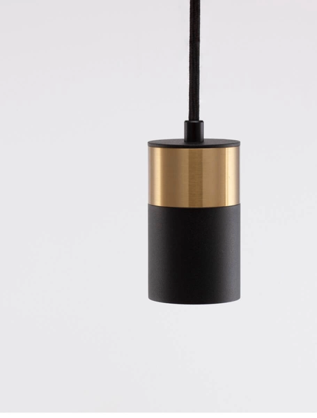 Nowoczesna lampa wisząca Cayes okrągły zwis czarny złoty