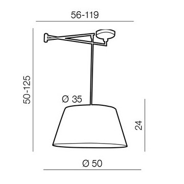 Sufitowa lampa regulowana Natalia AZ1924+AZ2591 Azzardo chrom szary
