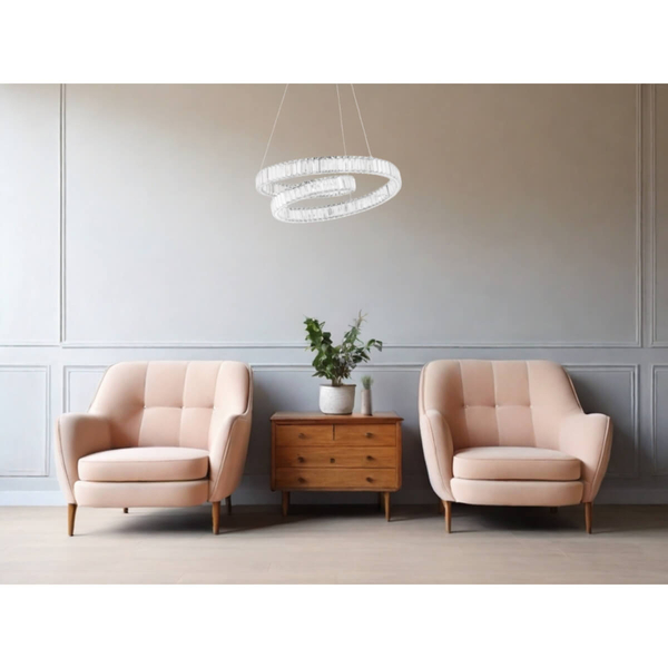 Zwisowa lampa kryształowa Sinaloa LE42924 LED 50W 3500K srebrna