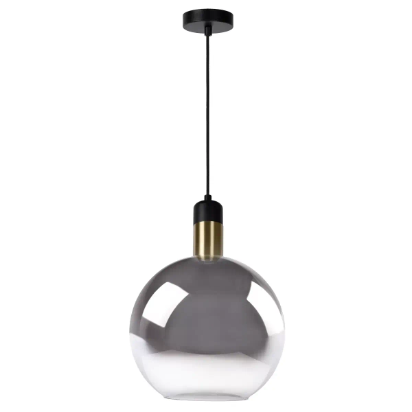 Szklana wisząca lampa Julius 34438/28/65 Lucide loftowa czarna złota