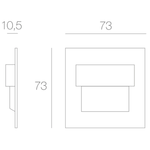 Oprawa przyścienna Tango MH-TAN-G-W-1-PL-00-01 0,8W 6500K IP66 aluminium