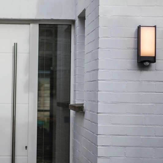 Zewnętrzna LAMPA elewacyjna QUBO 5193002118 Lutec kinkiet OPRAWA metalowa LED 13W 3000K z czujnikiem IP54 szara