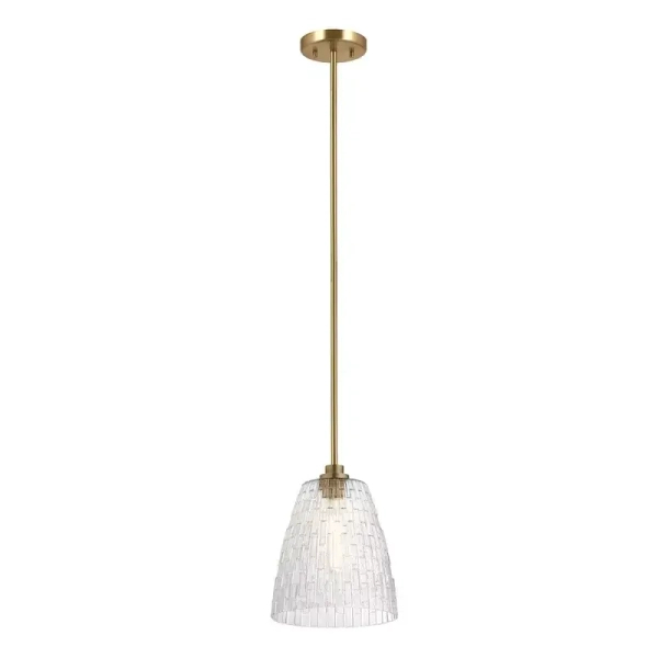 Wisząca lampa fasetowana Windsor mosiadz 1xE27 do jadalni nad stół ELS-WINDSOR-P-PNBR