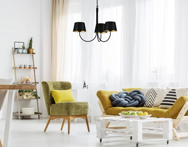 Wisząca lampa Sasto K-4335 klasyczna do salonu czarna złota