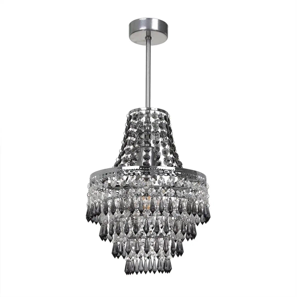 Kaskadowa lampa wisząca Gemma MLP1587 do salonu kryształowa srebrny