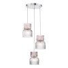 Szklana lampa wisząca Auberta AUB0303 do jadalni potrójna chrom
