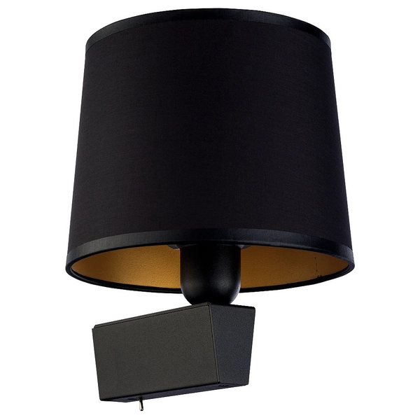 Abażurowa LAMPA ścienna CHILLIN 8197 Nowodvorski klasyczna OPRAWA kinkiet czarny złoty