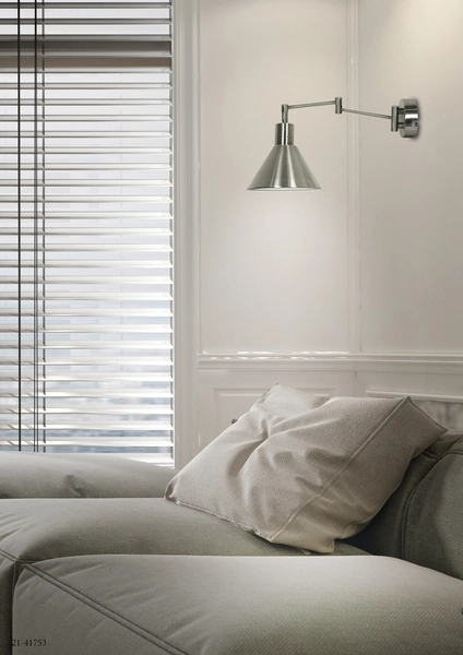 Lampa ścienna retro COPENHAGEN 21-41753 na wysięgniku metalowy satyna