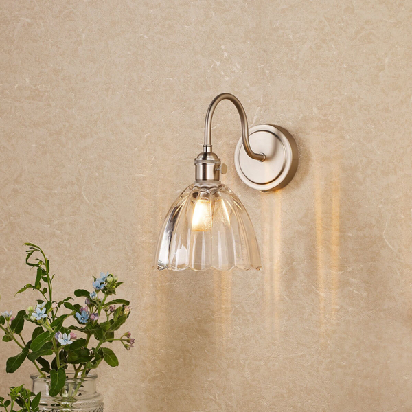 Lampa ścienna dzwonek Hadano HAD0761-11 szklana chrom przezroczysty
