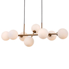 Modernistyczna lampa wisząca Mirellio szklane kule mosiądz