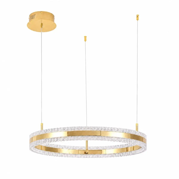 Lampa wisząca glamour ARKADIA ST-6376-60 złota LED 30W 3000K pierścień
