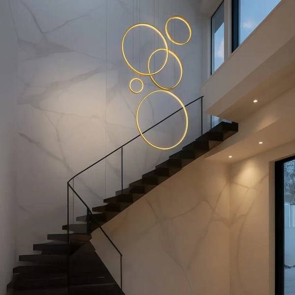 Wisząca lampa pierścienie Saturno ML2325 LED 100W 4000K ringi złoty