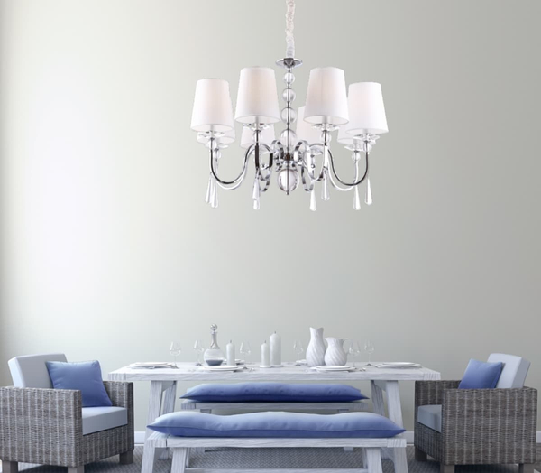 Salonowa lampa wisząca CHARLOTTE P0110 Maxlight metal tkanina chrom