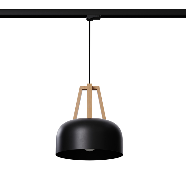 Metalowa lampa wisząca 3-fazowa kopuła CASCO MYL.00199 czarny brązowy