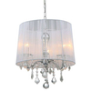LAMPA wisząca CORNELIA MDM-2572/3 W Italux glamour OPRAWA abażurowa ZWIS z kryształkami organza mgiełka biała