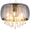 Pałacowa LAMPA wisząca KALLA 15809H Globo szklana OPRAWA zwis glamour kryształki przezroczyste przydymione chromowane