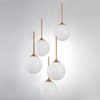 Loftowa LAMPA wisząca PEREZ LE41752 Luces Exclusivas szklana OPRAWA kaskada ZWIS modernistyczny biały złoty