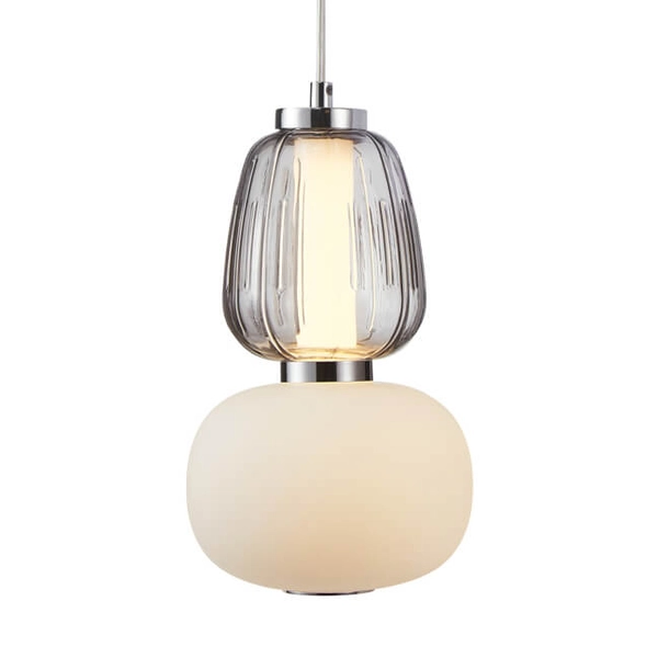 Kinkiet na ścianę Eris WL-98374-18W-CH Italux LED 18W 3000K szkło chrom biały