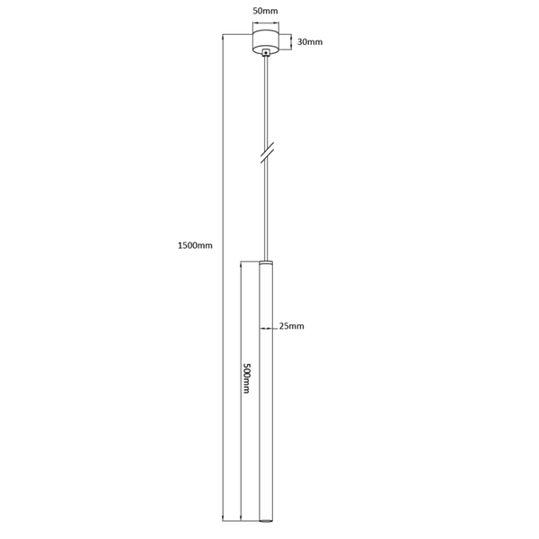 Minimalistyczna lampa wisząca Lungo do przedpokoju czarna