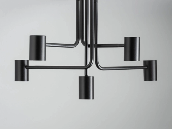 5-ramienna lampa sufitowa Luis do przedpokoju czarna