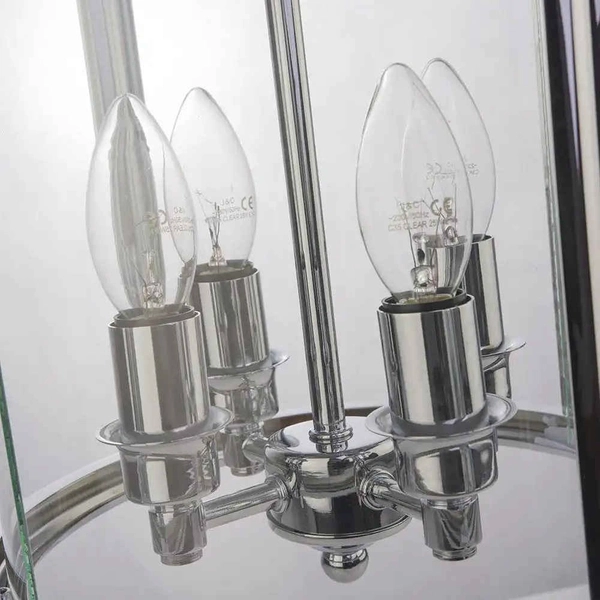 Retro LAMPA wisząca NEW YORK P04550CH Cosmolight industrialny zwis szklany chrom