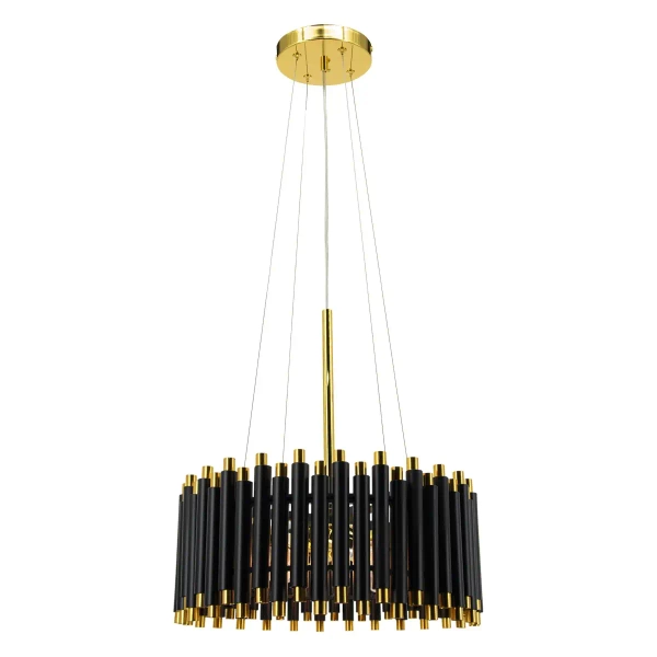 Nowoczesna lampa wisząca NARNI 6235/4 BL TR Elem czarny okrąg złoty