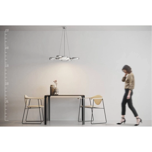 Wisząca lampa nad stół SATELLITE AZ1786 Azzardo LED 106W 3000K okręgi chrom