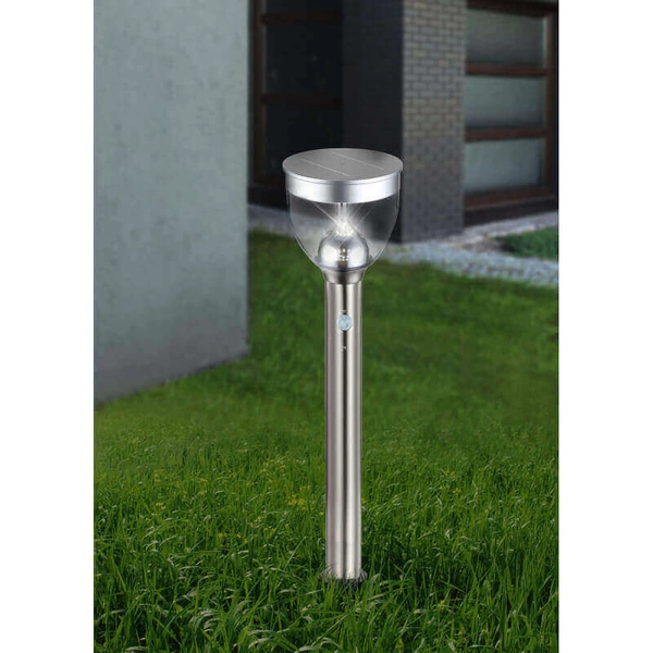 Lampa stojąca ogrodowa Solar 33436 Globo LED 6W 3000K z czujnikiem IP44 srebrna