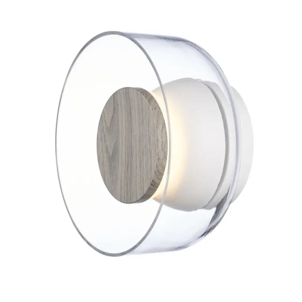 Kinkiet ścienny minimalistyczny DONUT ST-5072W brąz transparentny szklany LED 6W do holu