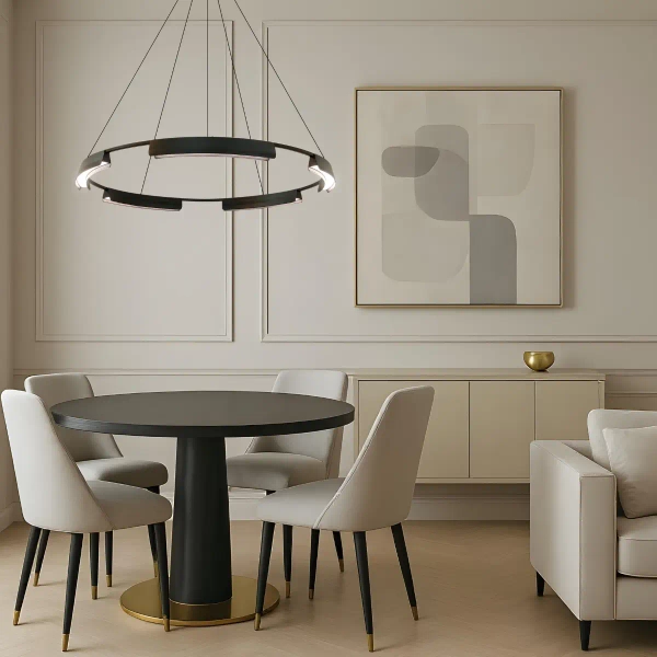 Pierścieniowy żyrandol Tura LP-9786/1P 60cm BK LED 36W CCT ring czarny