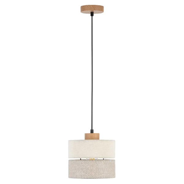 Ekologiczna lampa zwisająca Eco 5770 tuba sosna lniany beżowy